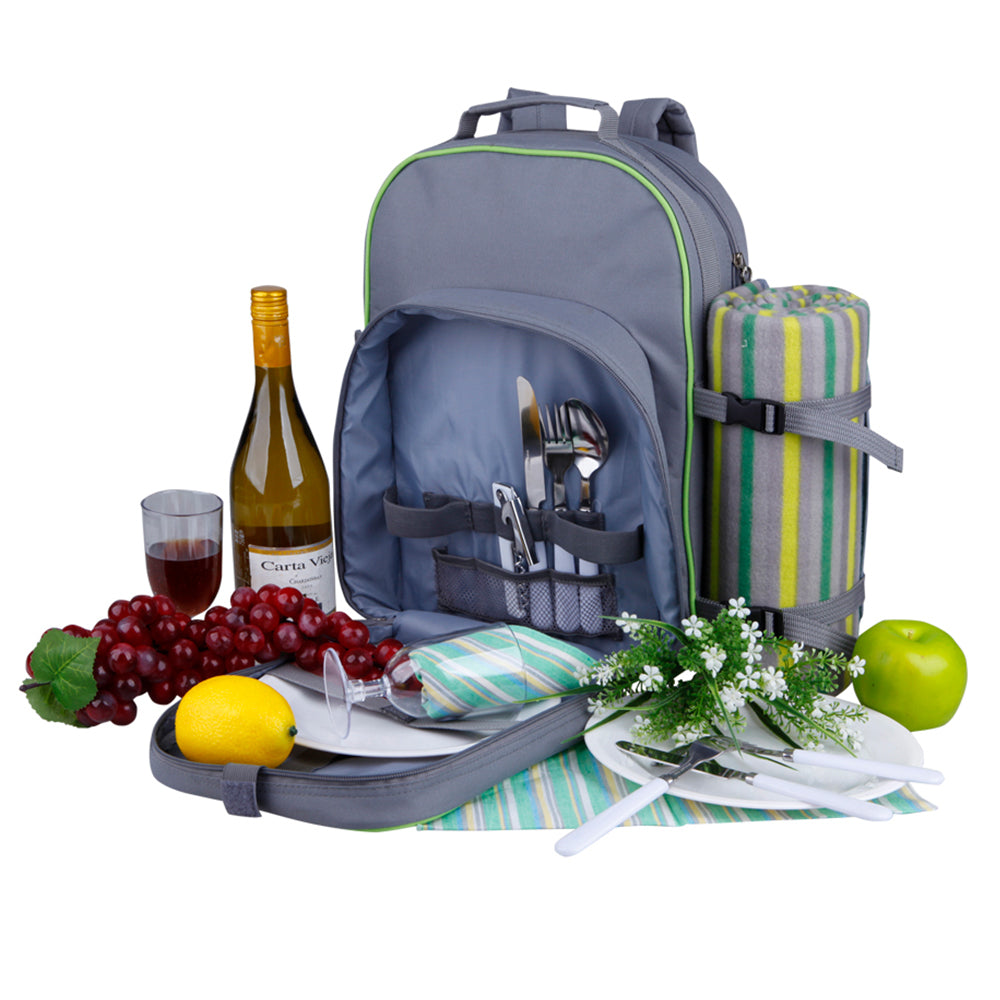 2-Person Picnic Backpack with Blanket