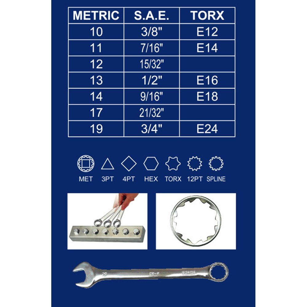 7pc Multi-Fit Combination Wrenches