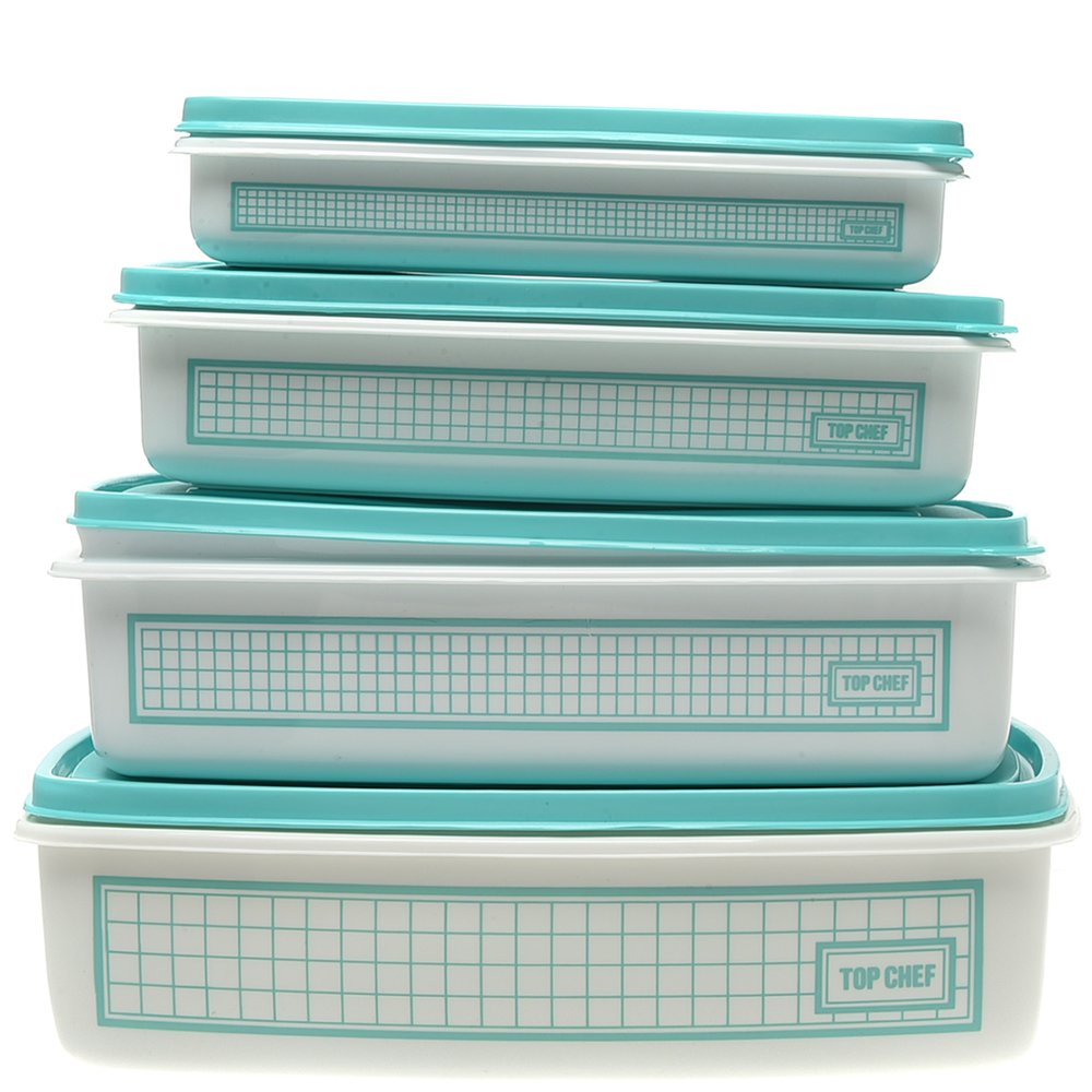 4pc Rectangular Containers - Opaque