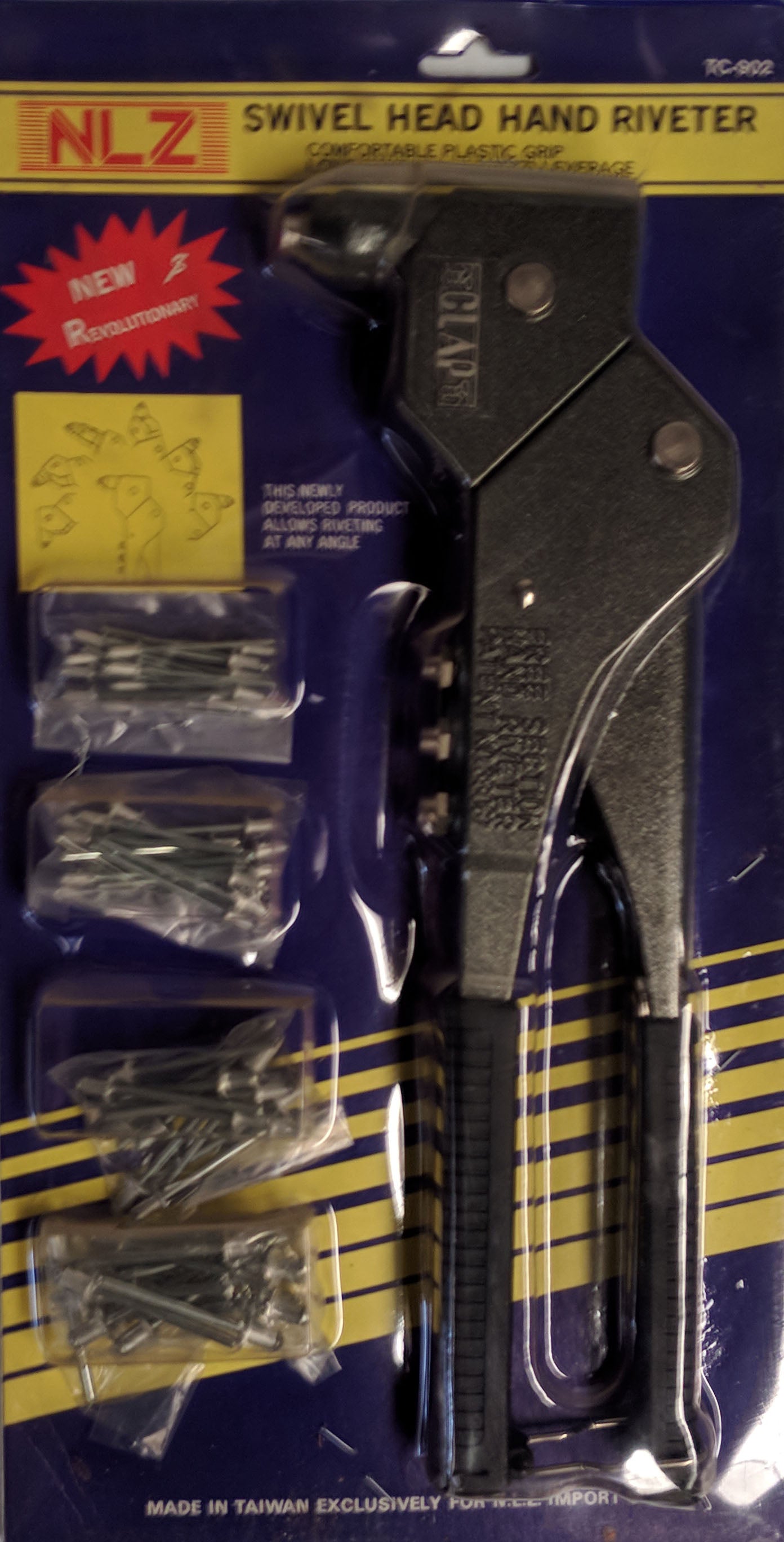 Swivel Head Riveter with Rivets