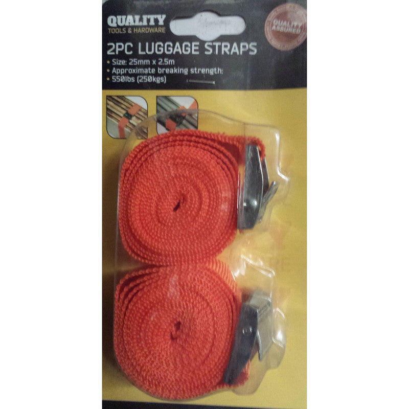 2pc Luggage Straps - 25 x 2500mm