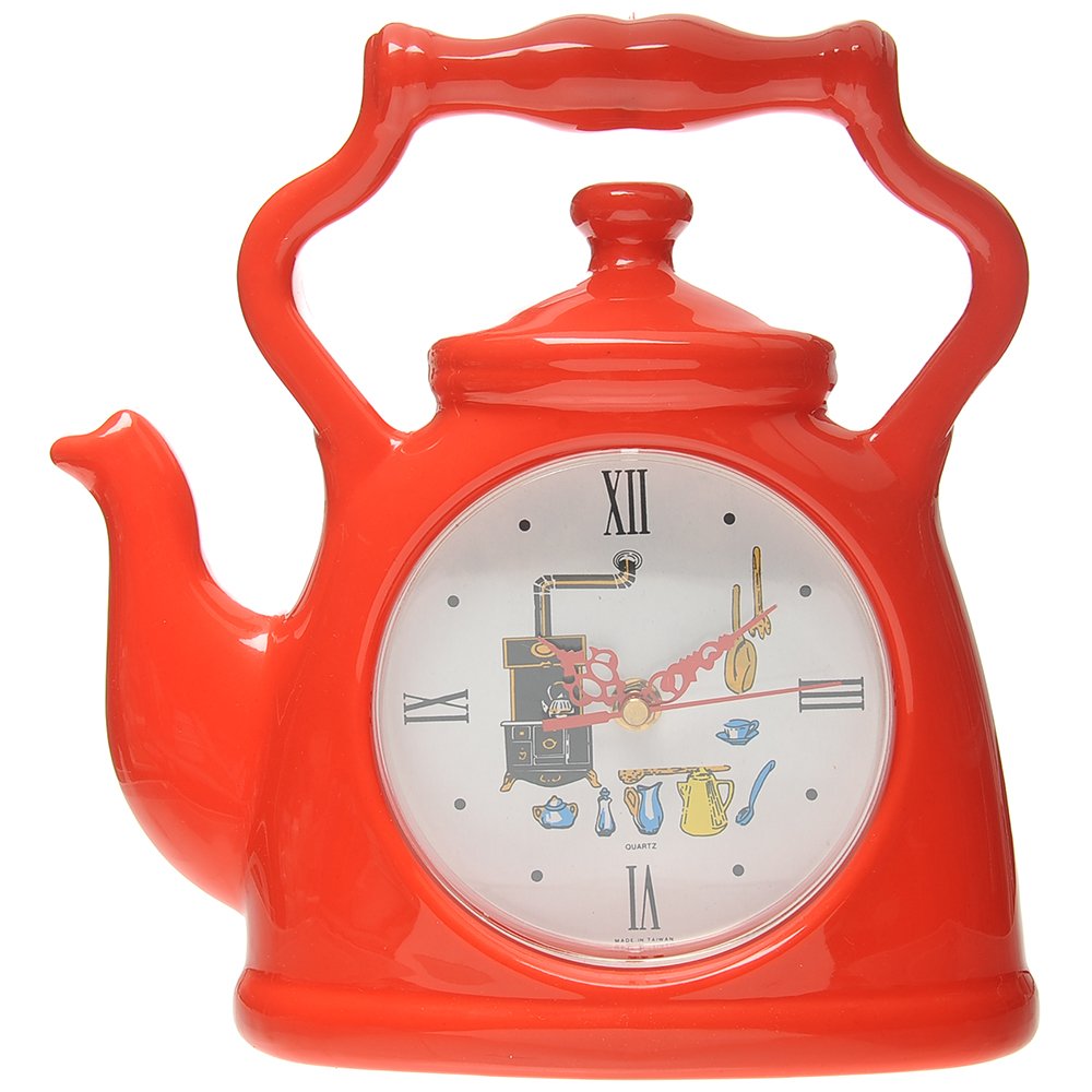 Kettle Shape Wall Clock - Red