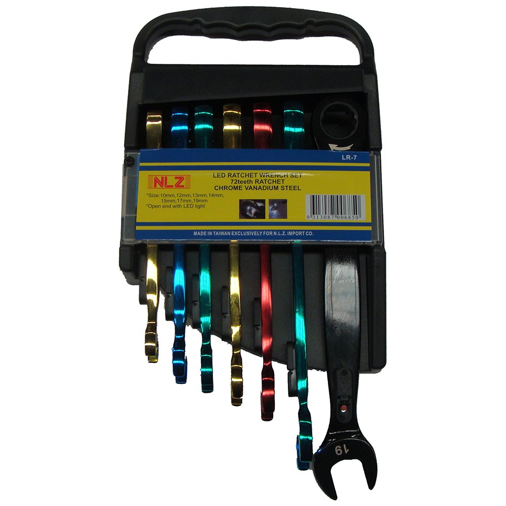 7pc Ratchet Wrenches with Lights