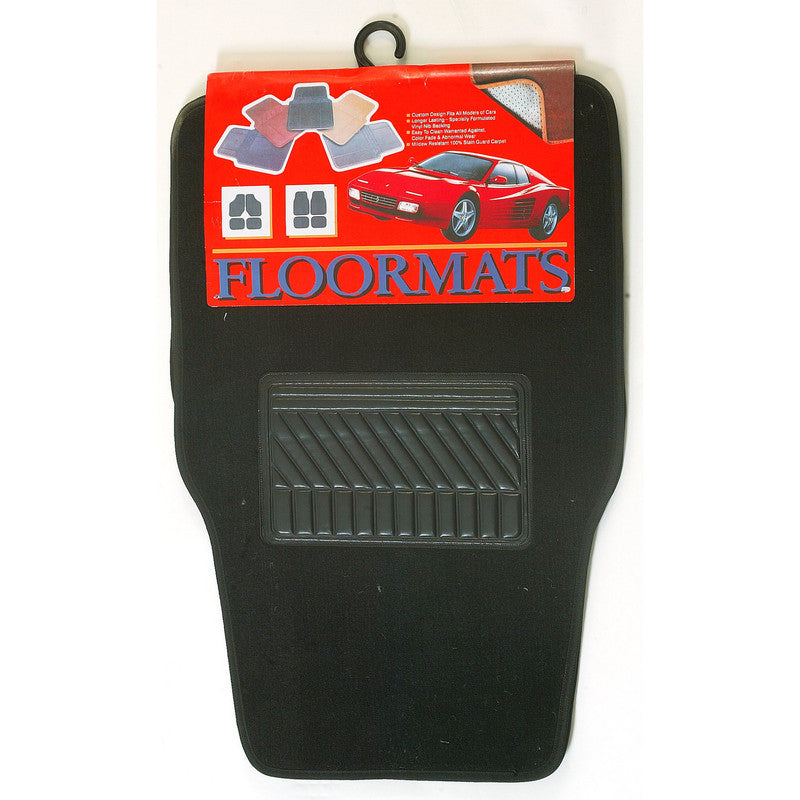 2pc Front Carpet Car Mats Black