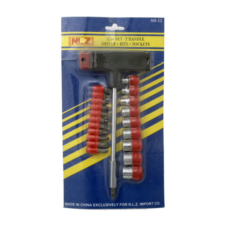 22pc T-Bar Screwdriver Set