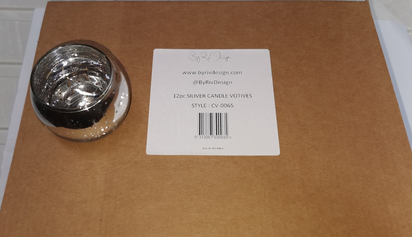 12pc Candle Votives - Silver