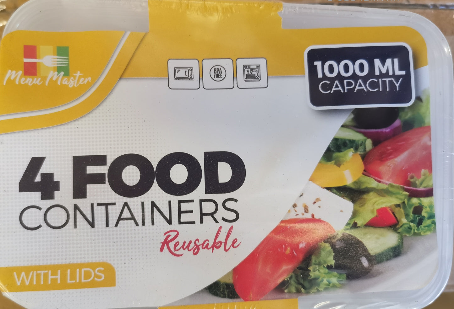 4pc 1000ml Food Storage