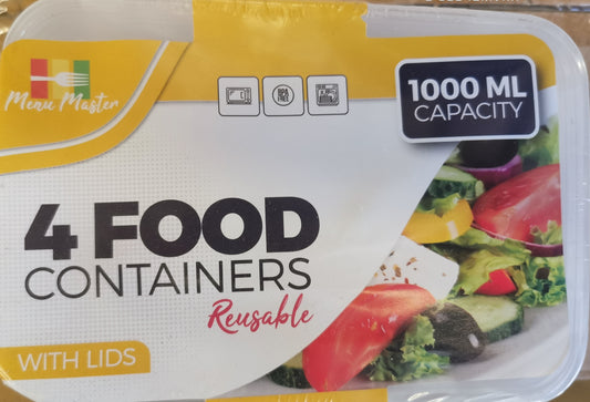 4pc 1000ml Food Storage