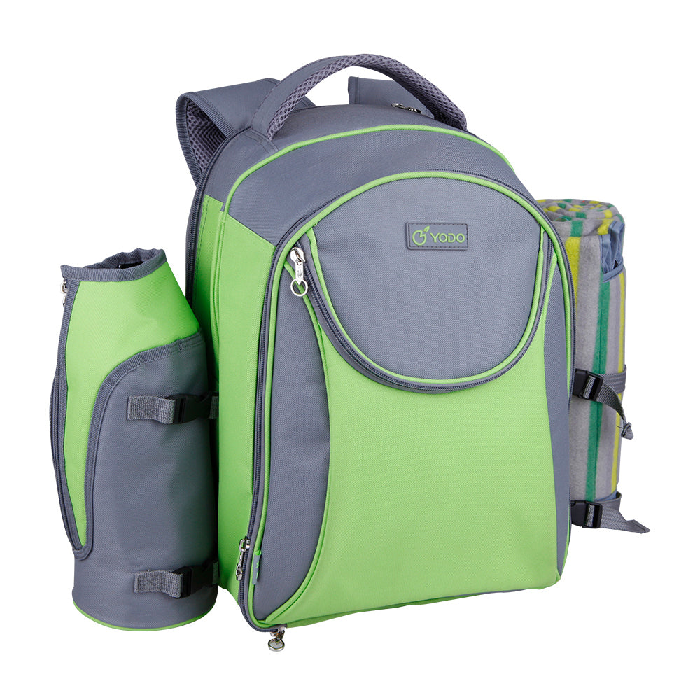 4-Person Picnic Backpack with Blanket