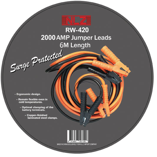 2000Amp Antisurge Booster Cables (Jumper Leads)