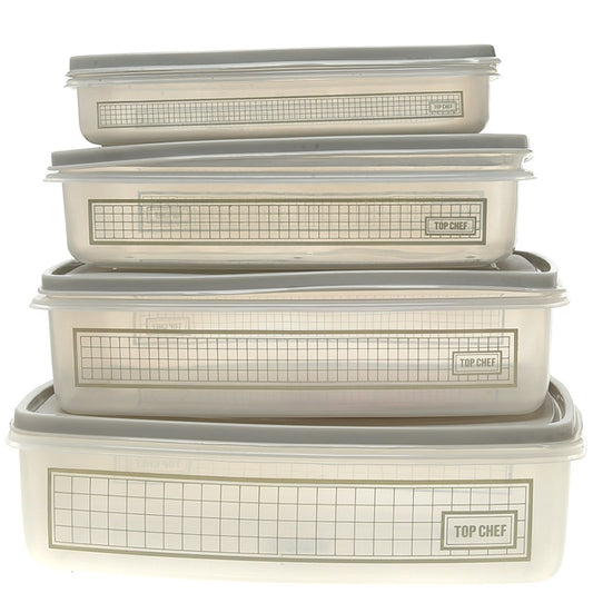 4pc Rectangular Containers - Clear
