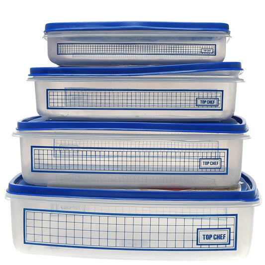 4pc Rectangular Containers - Clear