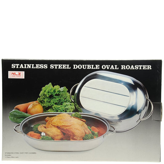 375mm Stainless Steel Turkey Pan with Grate & Cover