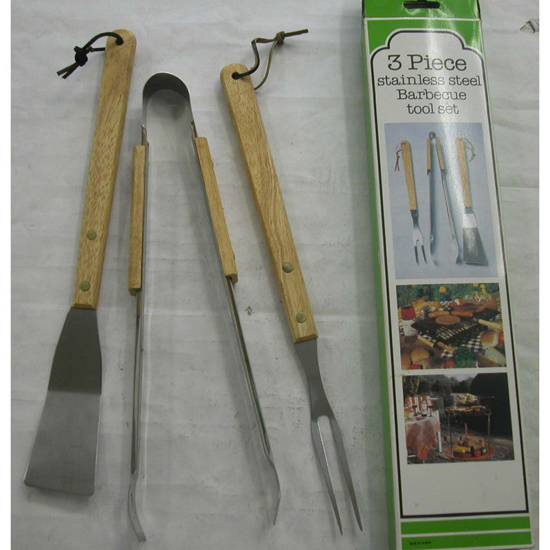 3pc Stainless Steel BBQ Tool Set