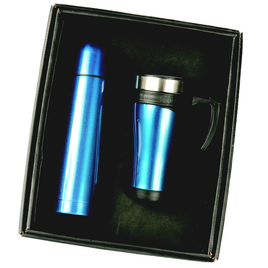 Flask & Mug Gift Set - Blue