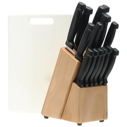 16pc Knives with Block & Board