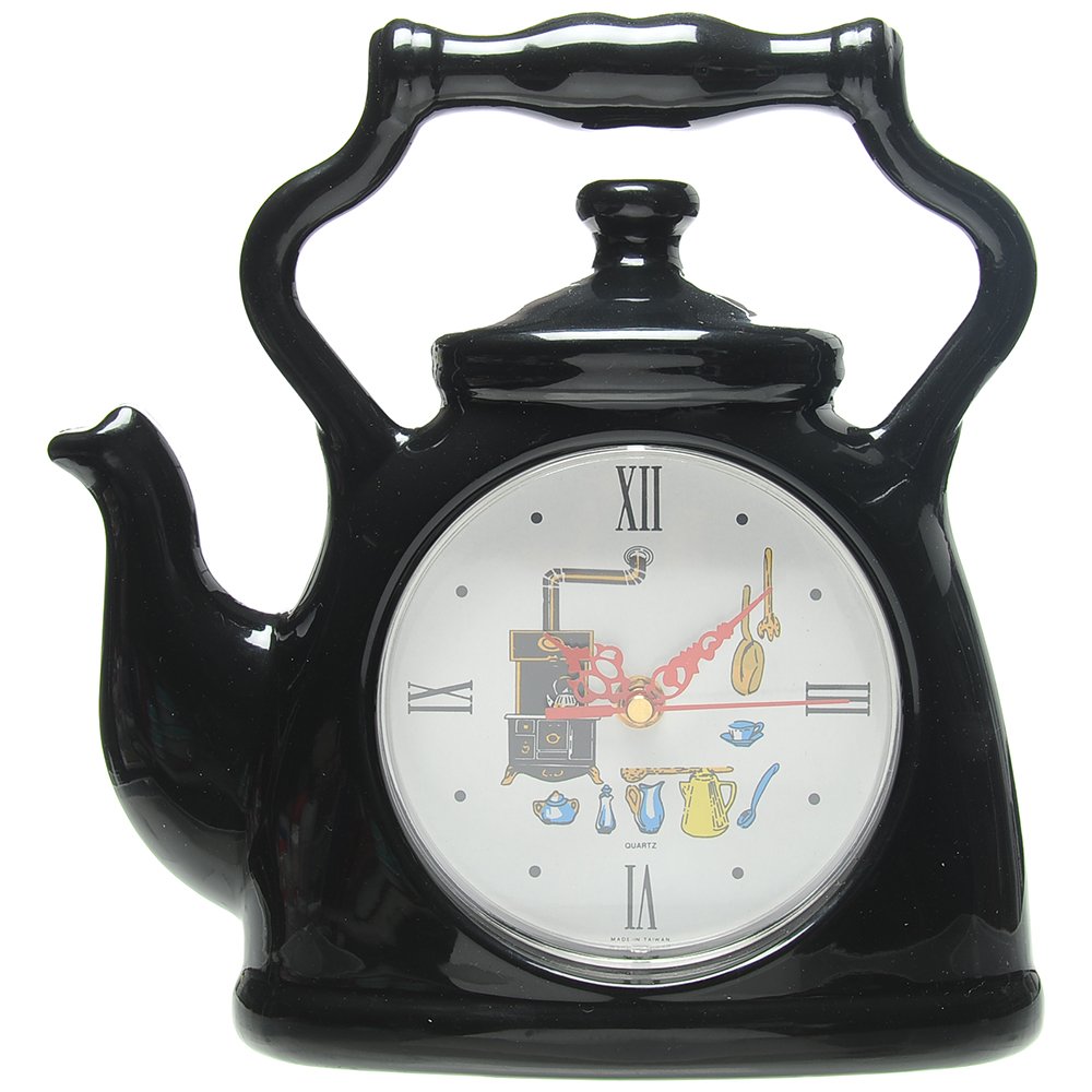 Kettle Shape Wall Clock - Black