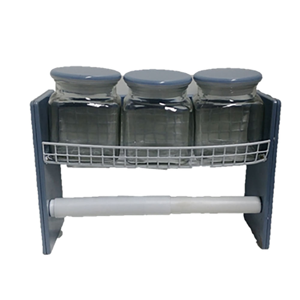 3pc Jars with Rack & Towel Holder
