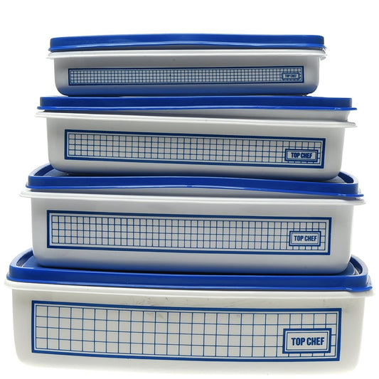 4pc Rectangular Containers - Opaque