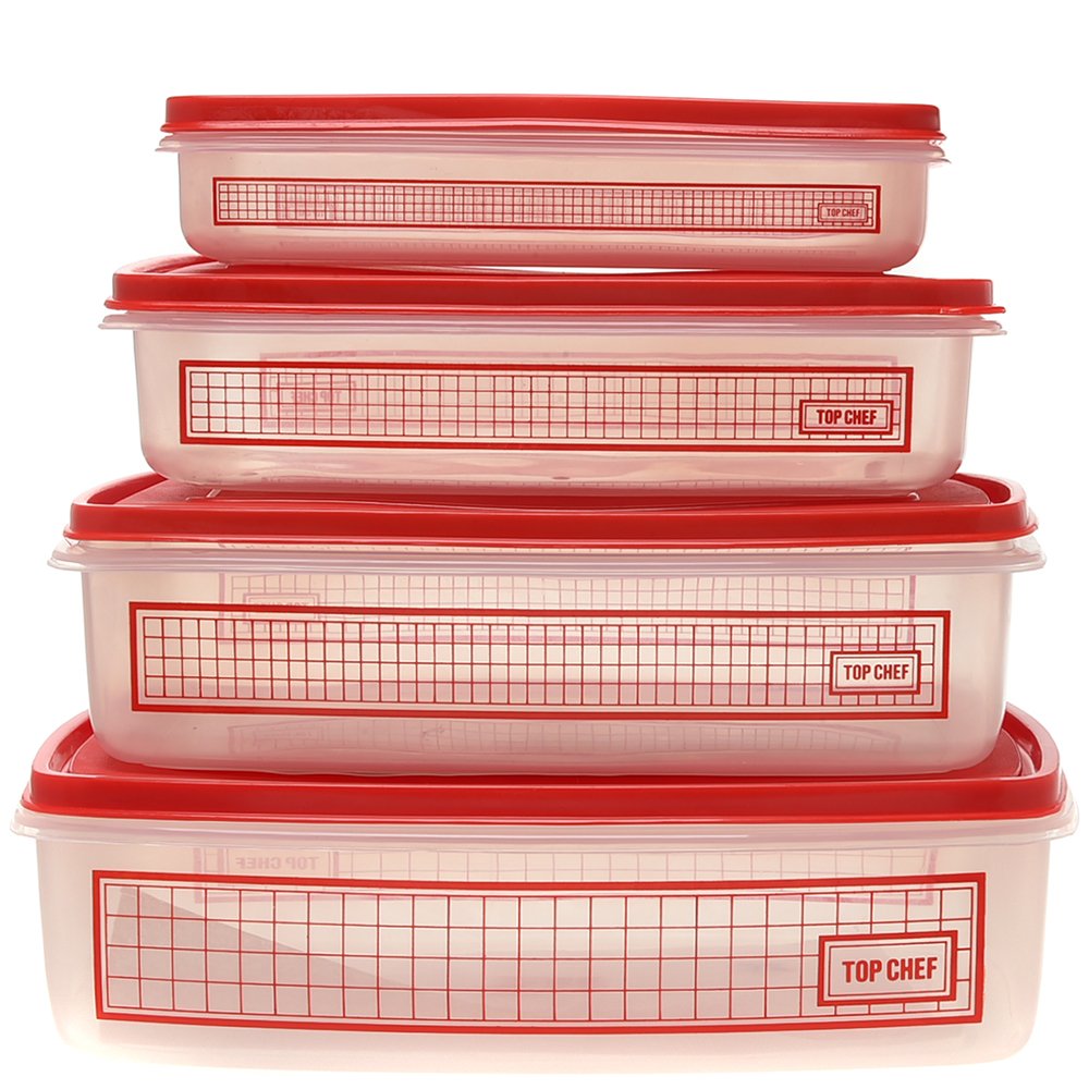 4pc Rectangular Containers - Clear