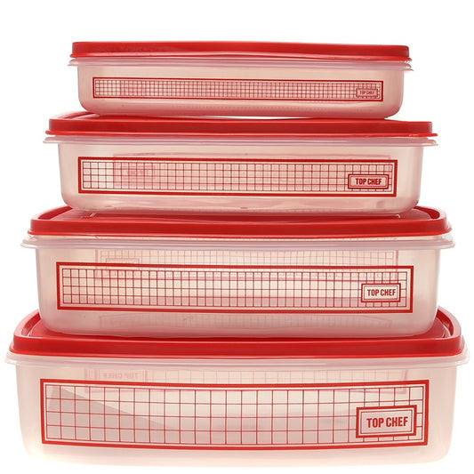 4pc Rectangular Containers - Clear