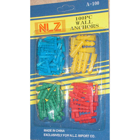 100pc Assorted Wall Anchors