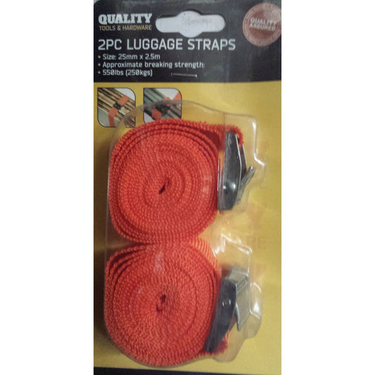 2pc Luggage Straps - 25 x 2500mm
