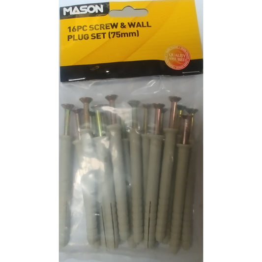 Wall Plugs & Screws - 12pc 100mm