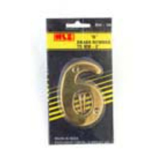 75mm Brass Number "6"