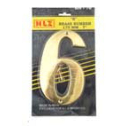 175mm Brass Number "6"