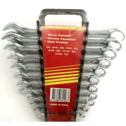 11pc Cr-V Heavy Duty Comb Wrenches SAE