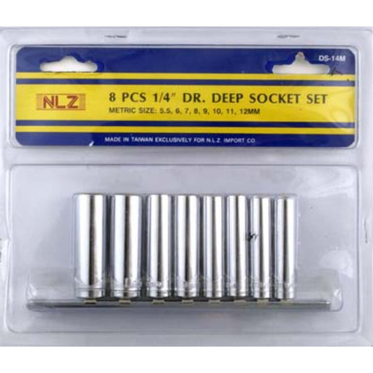 9pc 1/4" Drive Deep Sockets Metric