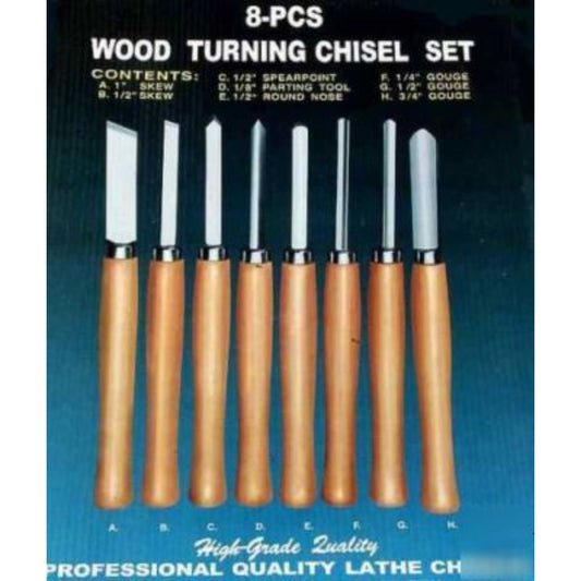 8pc Wood Lathe Chisels
