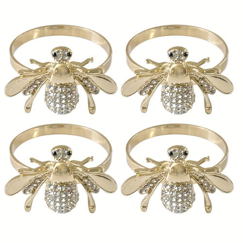Napkin Ring Gold 4pc