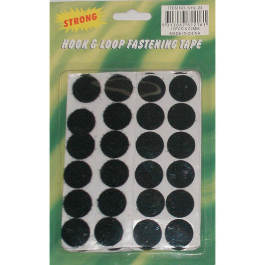 24pc Round Hook & Loop Fasteners