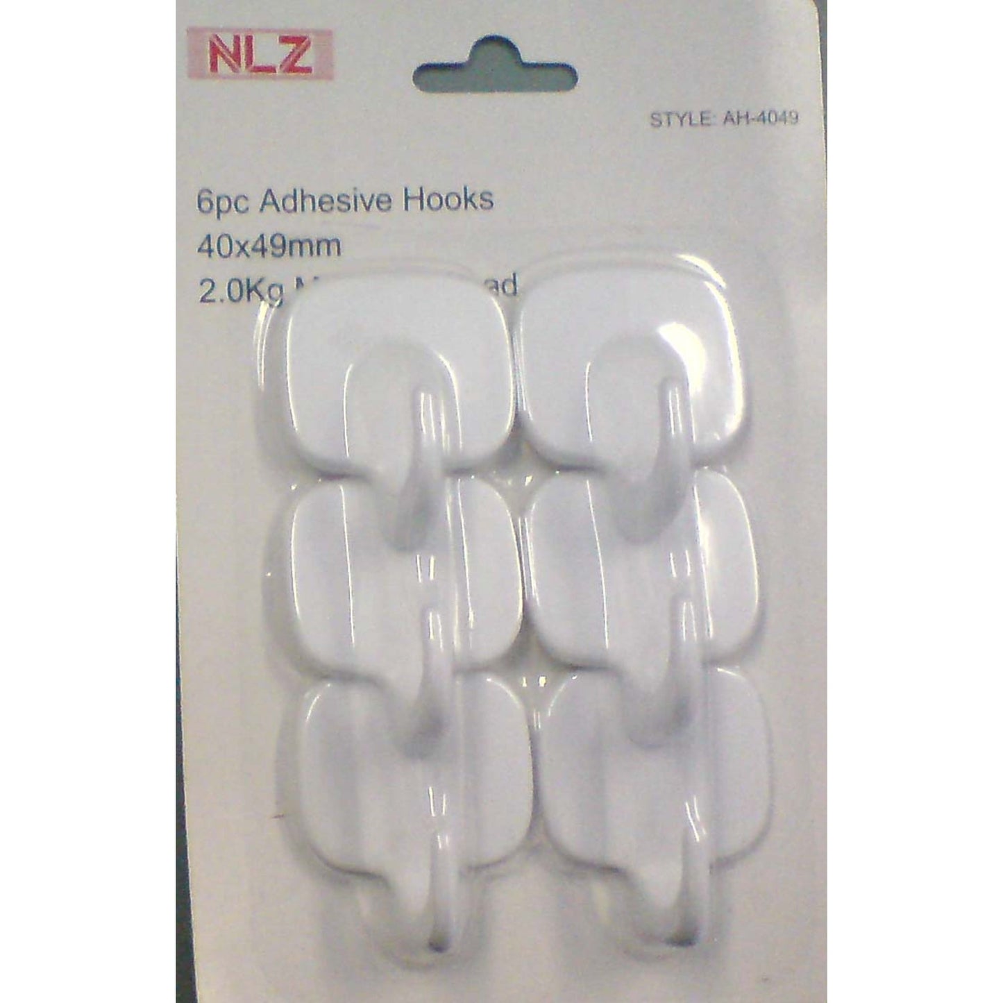 6pc 40x49mm Adhesive Hooks