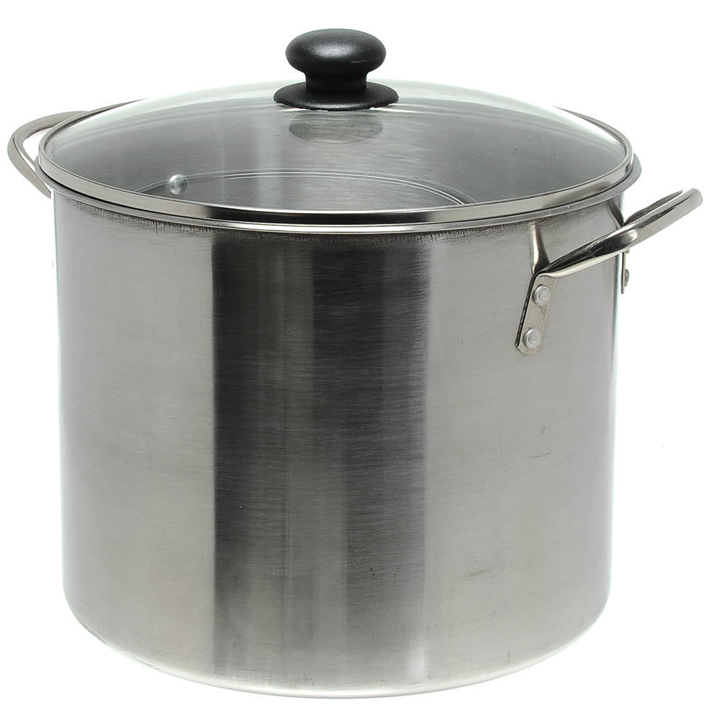 15.2L Stainless Steel Stockpot with Glass Lid