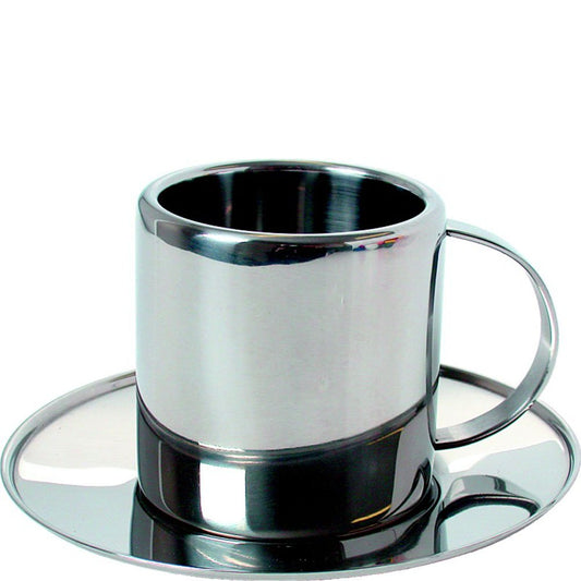 Stainless Steel Cup & Saucer
