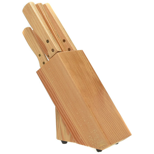 5pc Kitchen Knives In Wood Block