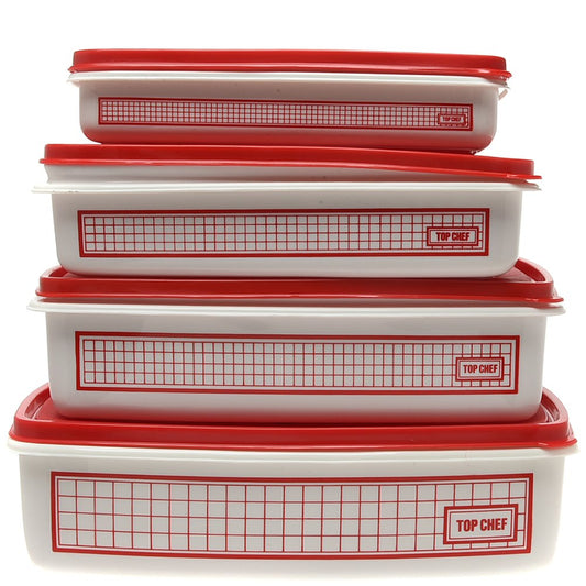 4pc Rectangular Containers - Opaque