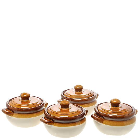 4pc Stoneware Ramekins with Lids