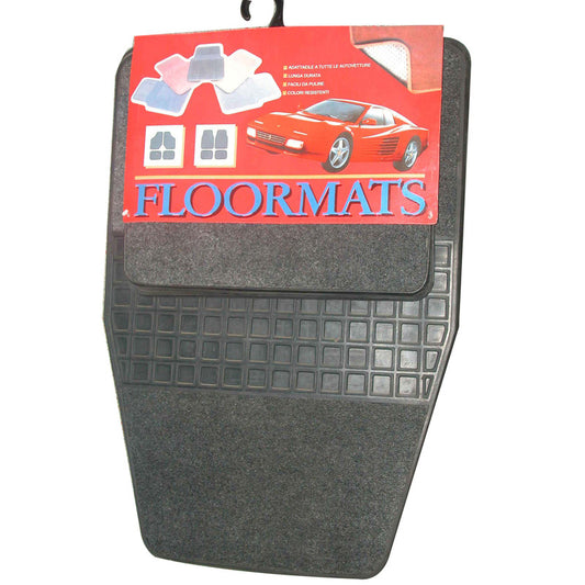 4pc Car Mats with Carpet Black
