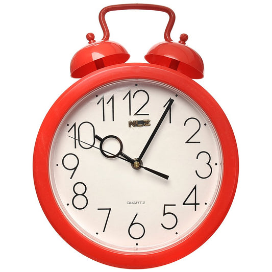 Wall Clock with 2 Bell Design - Red