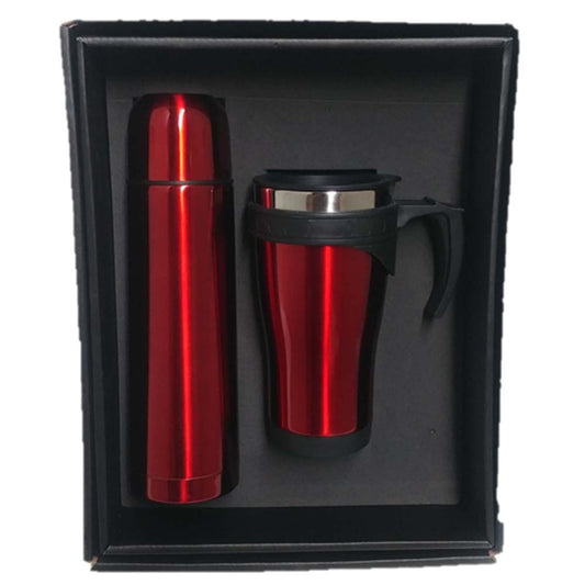 Flask & Mug Gift Set - Red