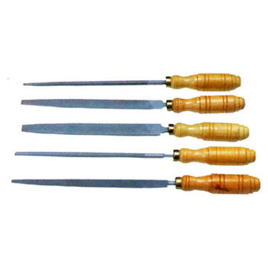 5pc 250mm Steel Files (Wood Handles)