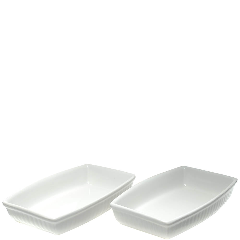2pc Ceramic Rectangular Dishes
