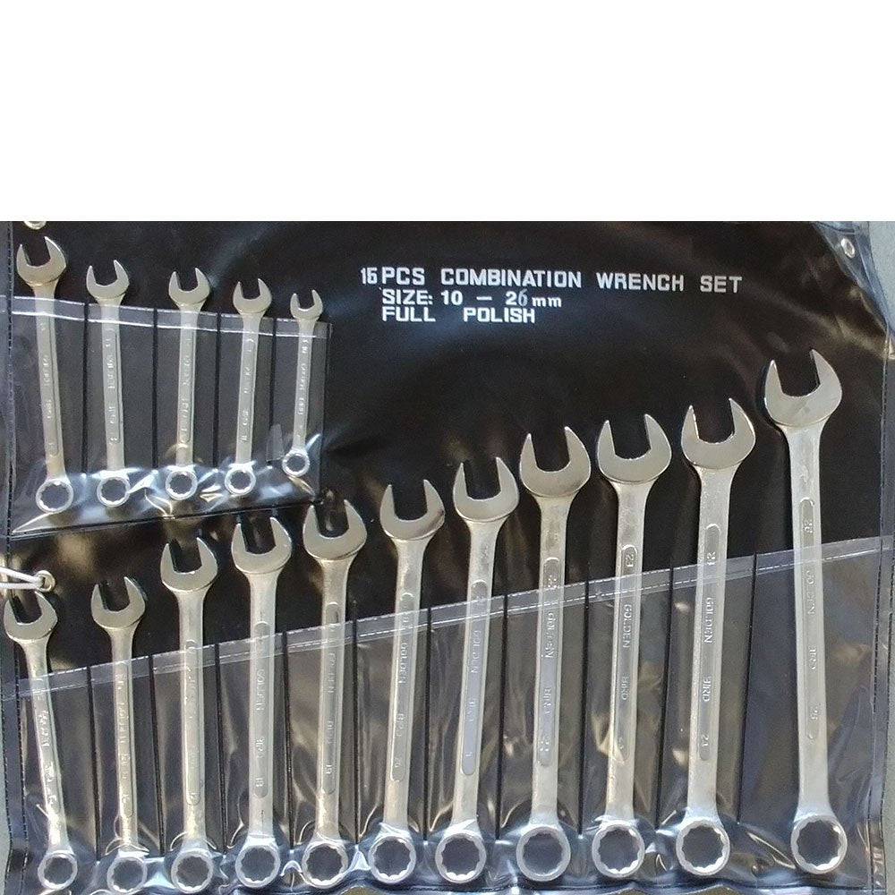 16pc Combination Ring & Open End Wrench Set