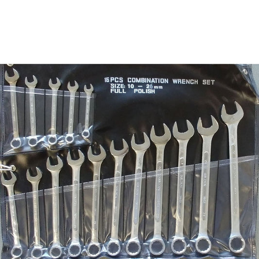 16pc Combination Ring & Open End Wrench Set