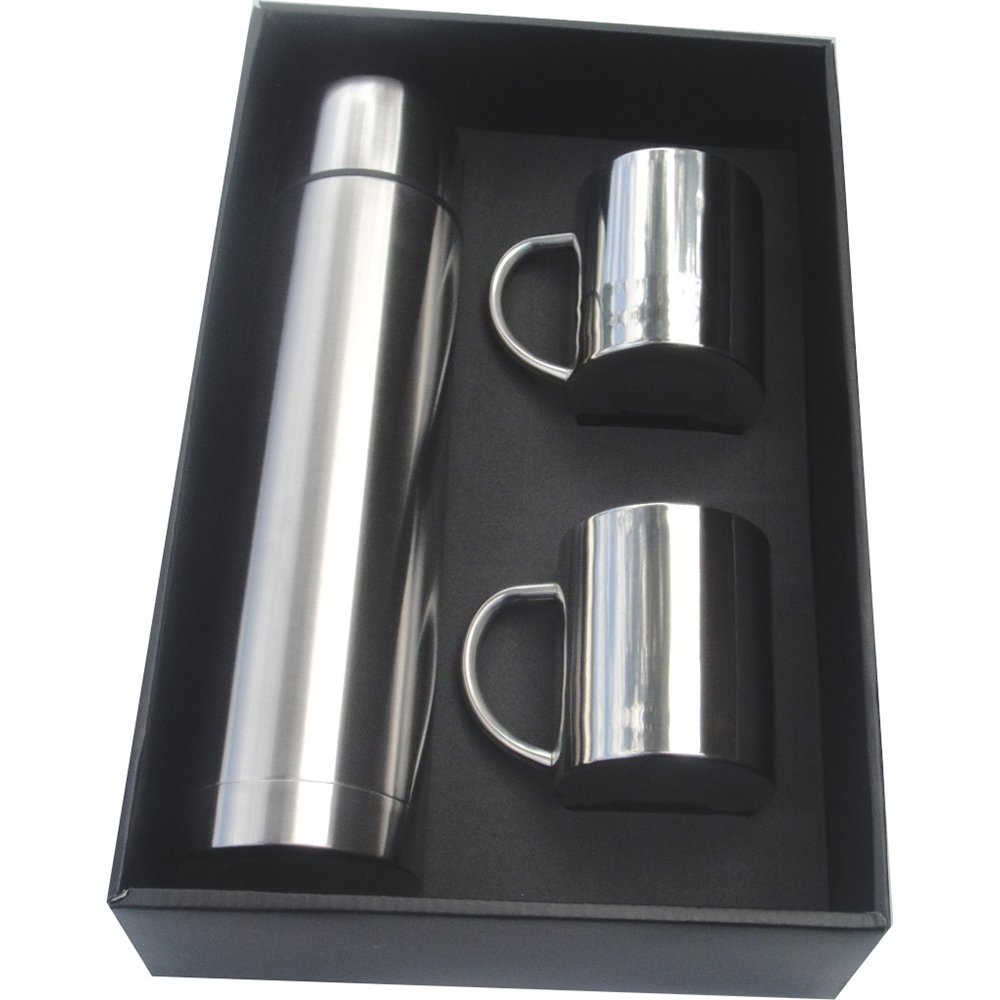 Large Flask & Mugs Gift Set