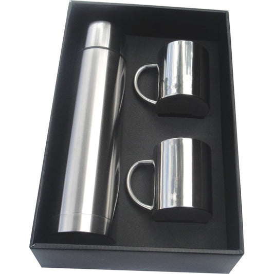 Large Flask & Mugs Gift Set